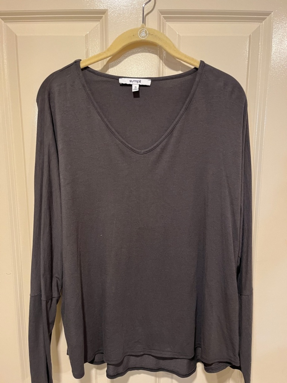Sympli grey bamboo v neck top